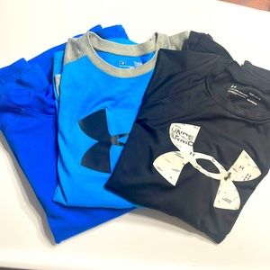 Under Armour Bundle of 3 long sleeves - 2 YL shirts & 1 YL hoodie